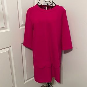 New Kate Spade Scalloped Barbie Bright Pink Shift Mod Dress 4 S
